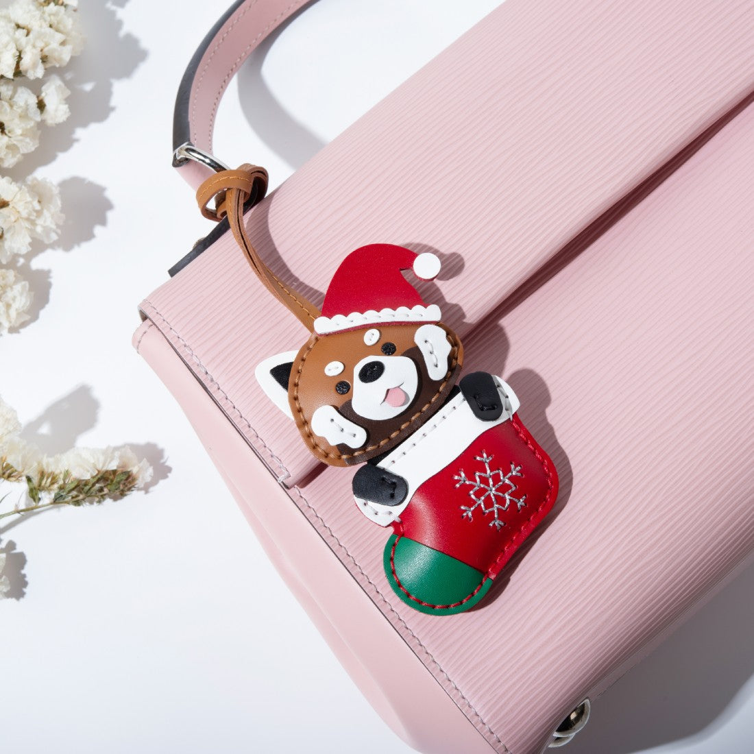 Panda Christmas Handbag Charms Handcrafted