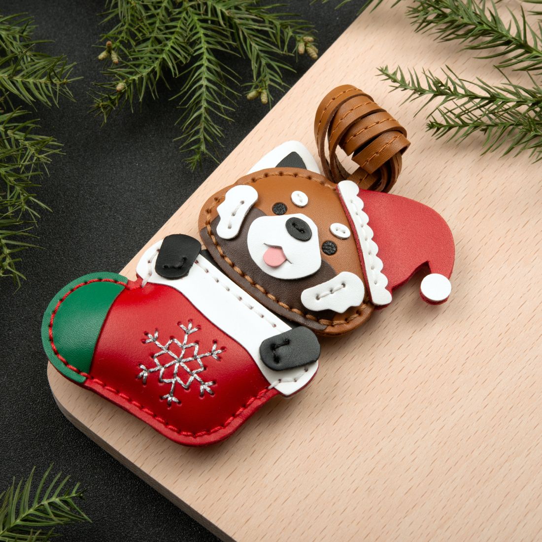 Panda Christmas Handbag Charms Handcrafted