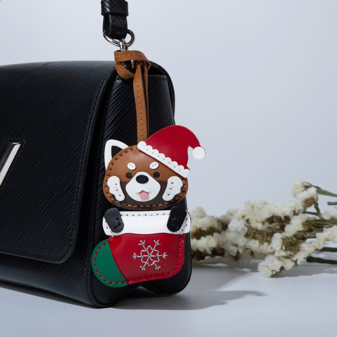 Panda Christmas Handbag Charms Handcrafted