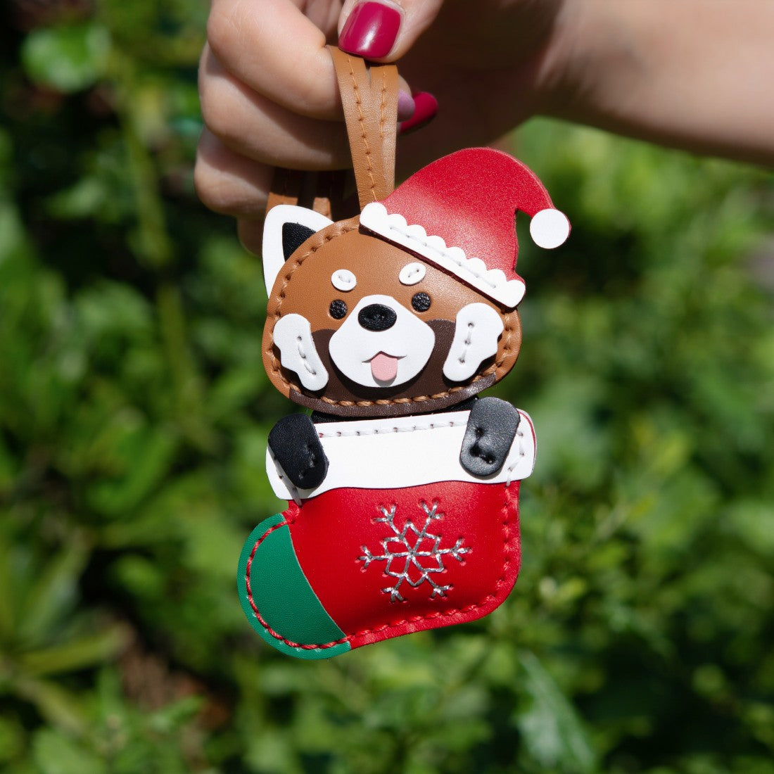 Panda Christmas Handbag Charms Handcrafted