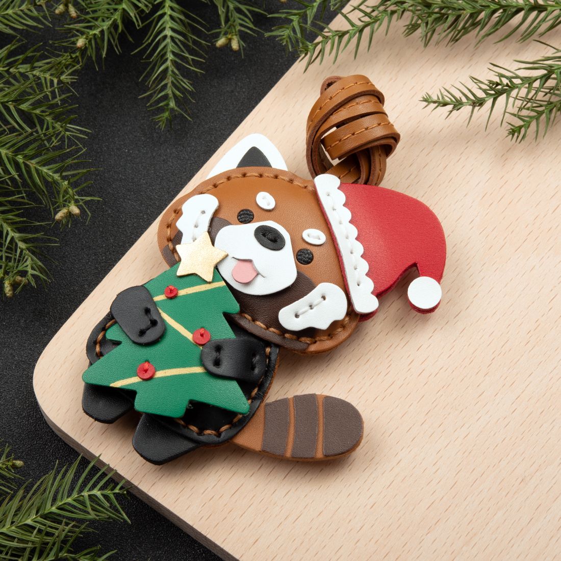 Panda Christmas Tree Handbag Charms Handcrafted