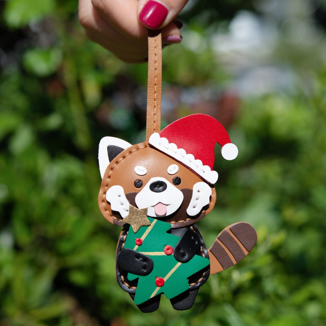 Panda Christmas Tree Handbag Charms Handcrafted